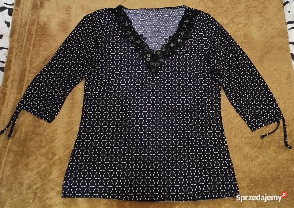 Bluzka 34 rękawa z cekinami dekolcie L40 Street 3/4 Piaseczno
