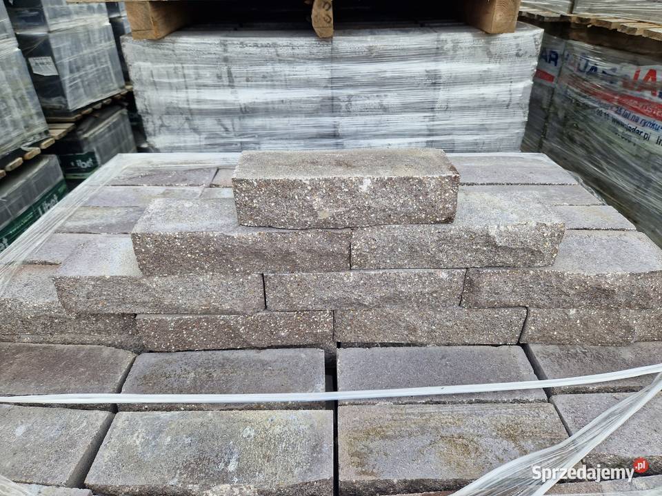 Palisada Betonowa Łupana Brązowa Cegła Murek Wielogóra