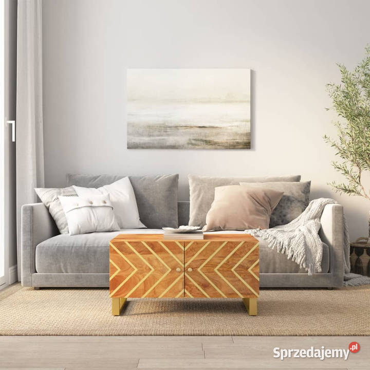 Stolik kawowy brązowoczarny 80x50x40 lite drewno Stoły Warszawa