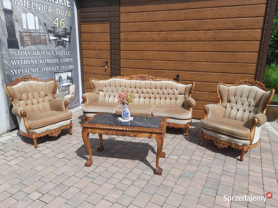 stolik na lwich łapach z marmurem