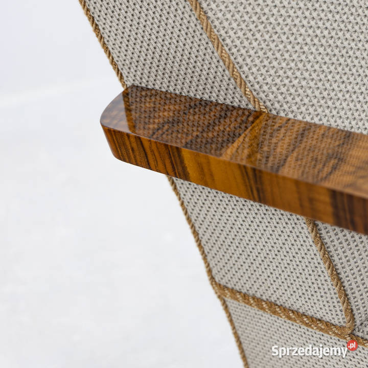 Fotel i puf Art Deco Modernizm lata 3040 Orzech Swarzędz