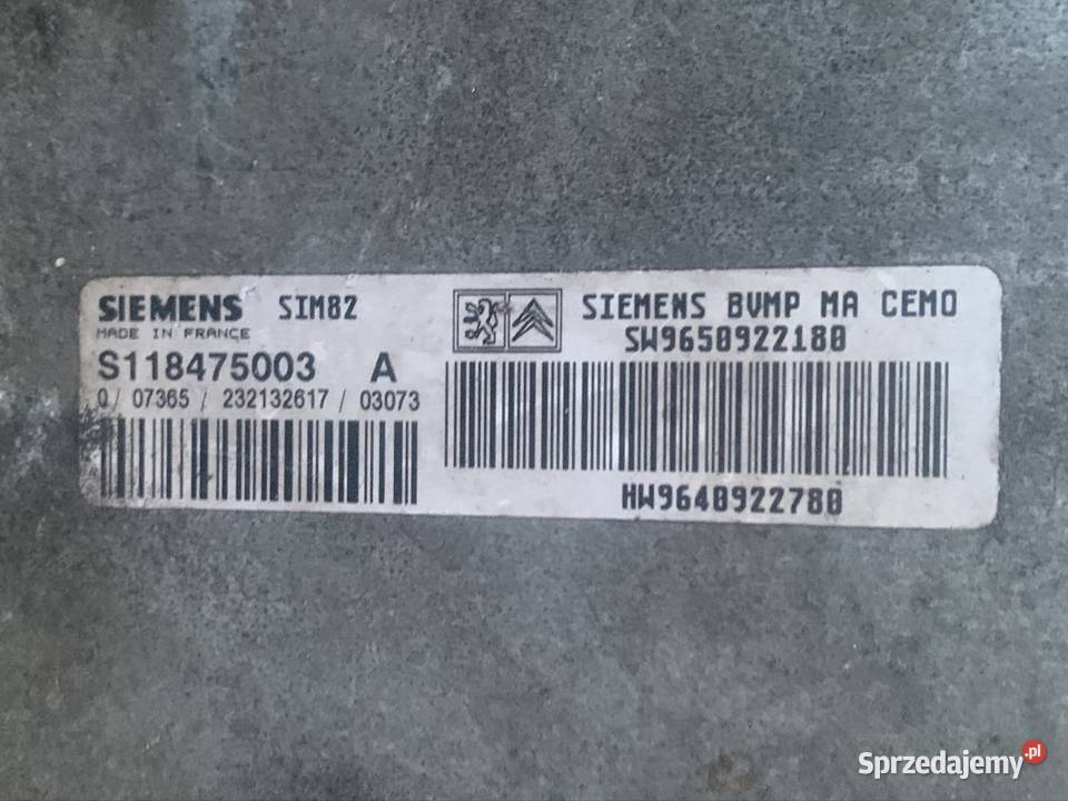 SW9650922180 sterownik skrzyni biegów citroen c3 Szczecin