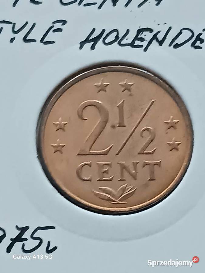 2 i 12 centa Antyle Holenderskie 1975 r UNC wielkopolskie Konin