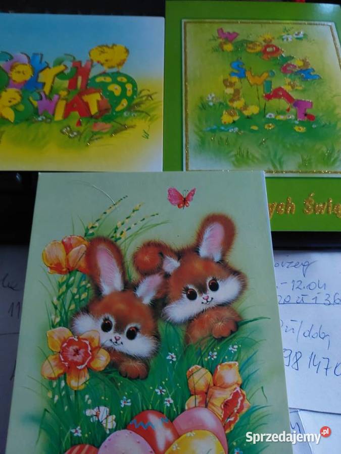 3 kartki świąteczne Wielkanoc Pozostałe Wrocław sprzedam