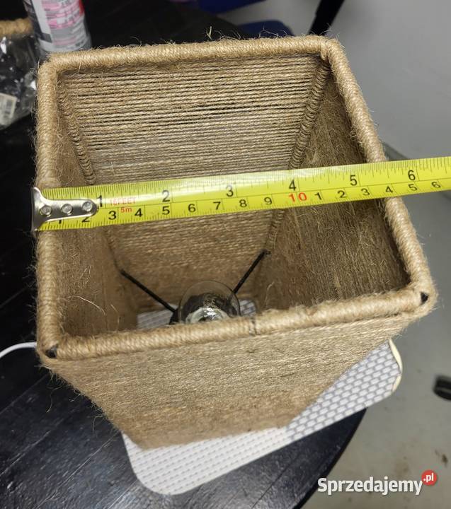 Ręcznie robiona lampa z juty naturalne światło Zakliczyn
