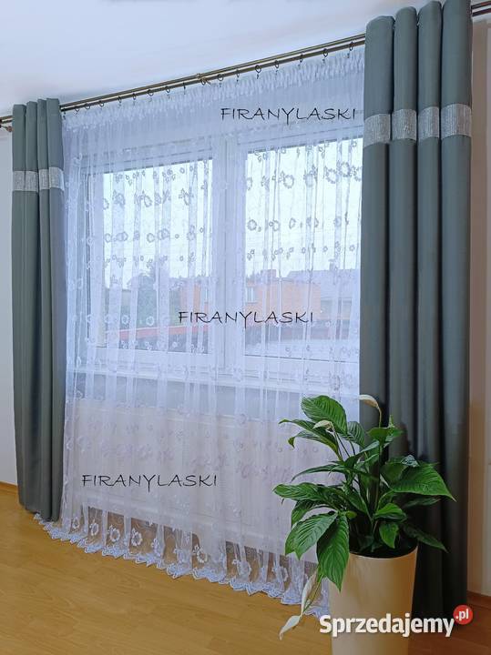 Firana 500x250 Firany do pokoju wzór kwiatowy Sanok
