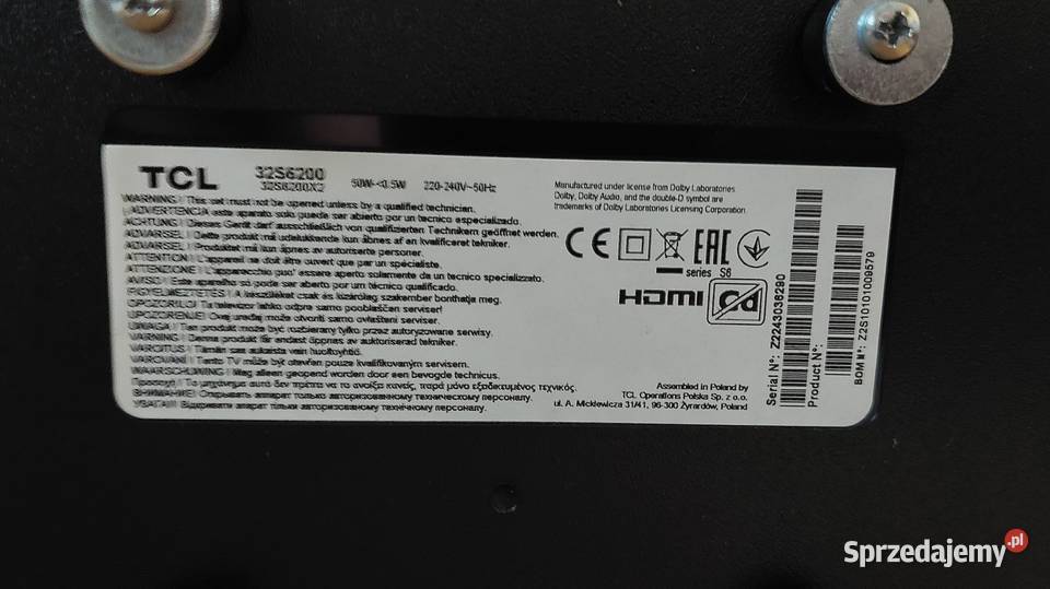 Telewizor TCL 32S6200 32 LED HD Ready Android TV Krosno