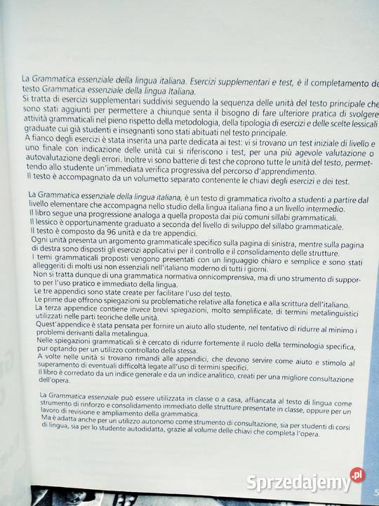 Grammatica essenziale gramatyka włoska z Warszawa