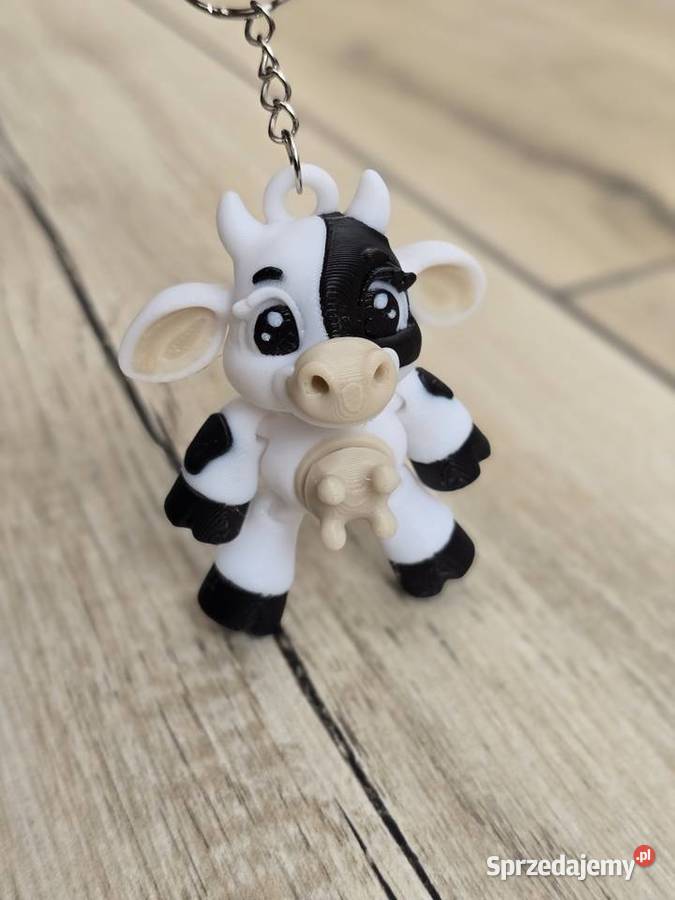 Uroczy Breloczek Krówka Brelok Druk 3D Keychain