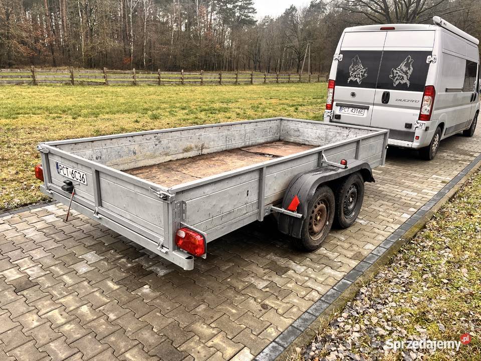 Przyczepa dwuosiowa SAM burtowe Do samochodów osobowych