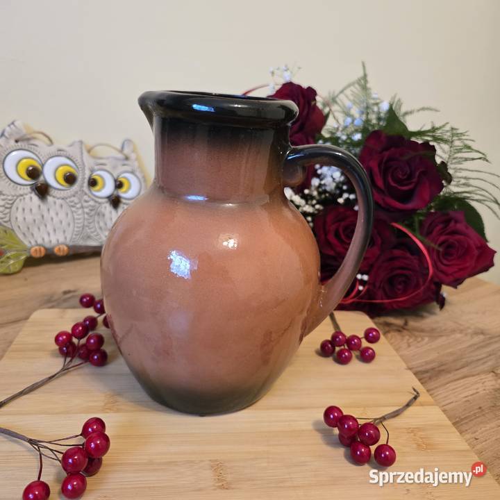 Dzbanek ceramiczny 2l ręcznie malowany czerwona