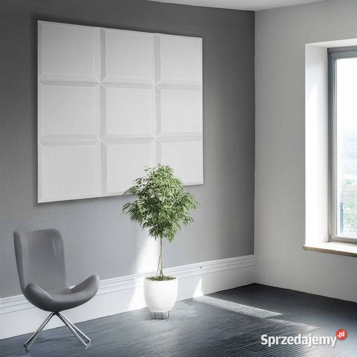 Panele akustyczne ścienne kostki jasnoszare Łąki