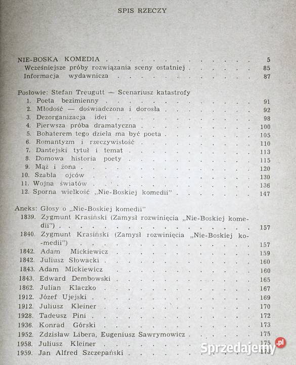 Nie Boska Komedia Zygmunt Krasiński sprzedam