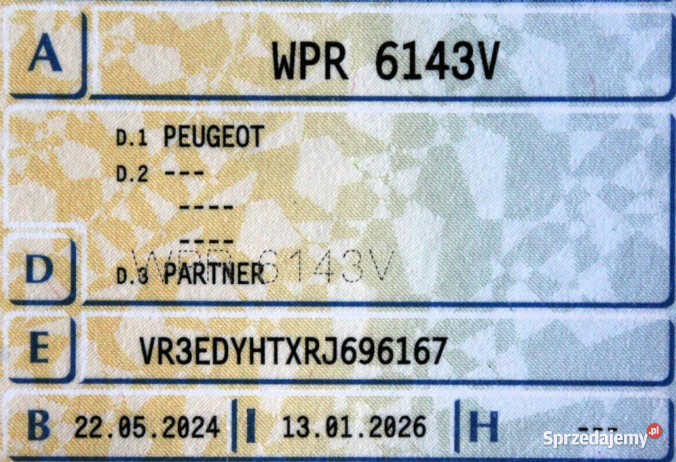 Peugeot Partner Długi FV23 Nawigacja Virtual Sokołów