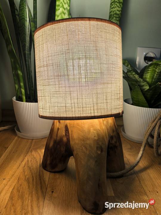 Drewniana lampka handmade w stylu boho Płock
