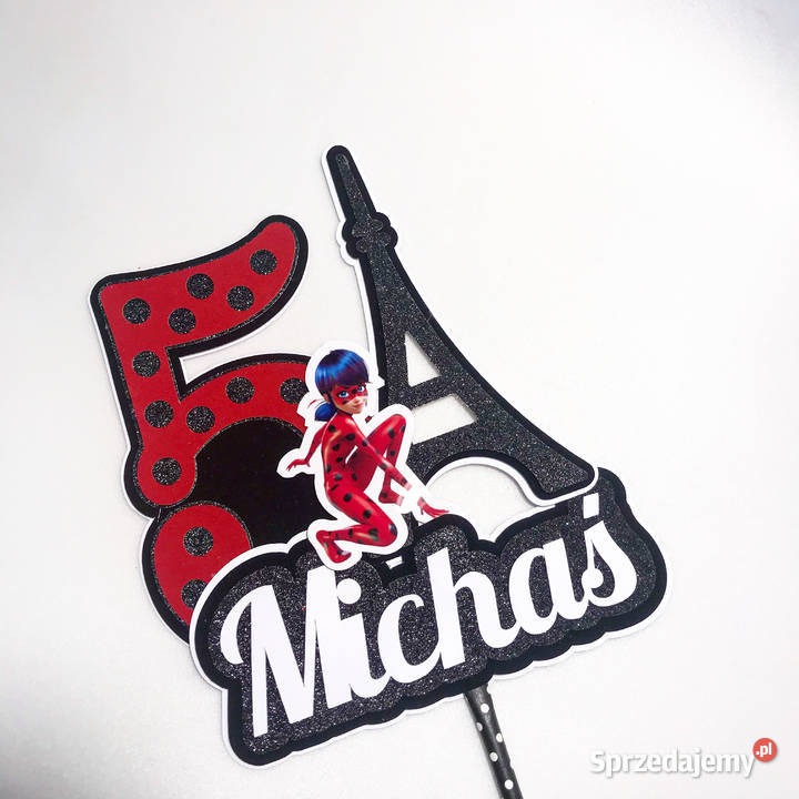 Topper dekoracja na tort Biedronka i czarny kot małopolskie