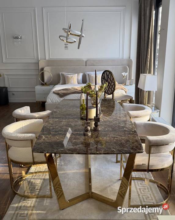 Ekskluzywny Stół Glamour Złoty KENT 220 220cm Warszawa