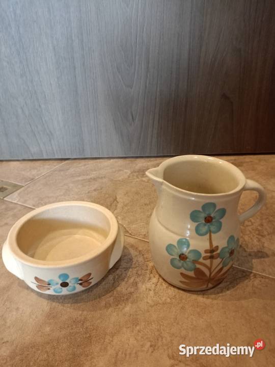 Komplet dzbanek ceramiczny i tzw bulionówka z Łódź