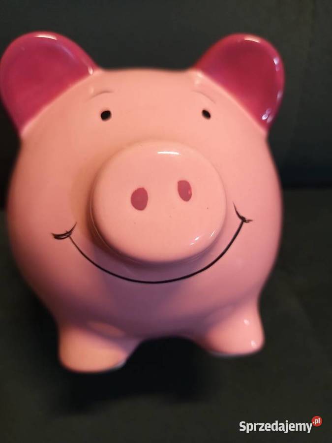 Urocz ceramiczna skarbonka różowej świnki gumową Pozostałe