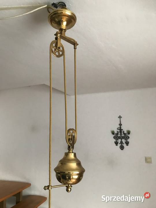 OKAZJA Wiszaca lampa mosiezna z przeciwwaga Tychy