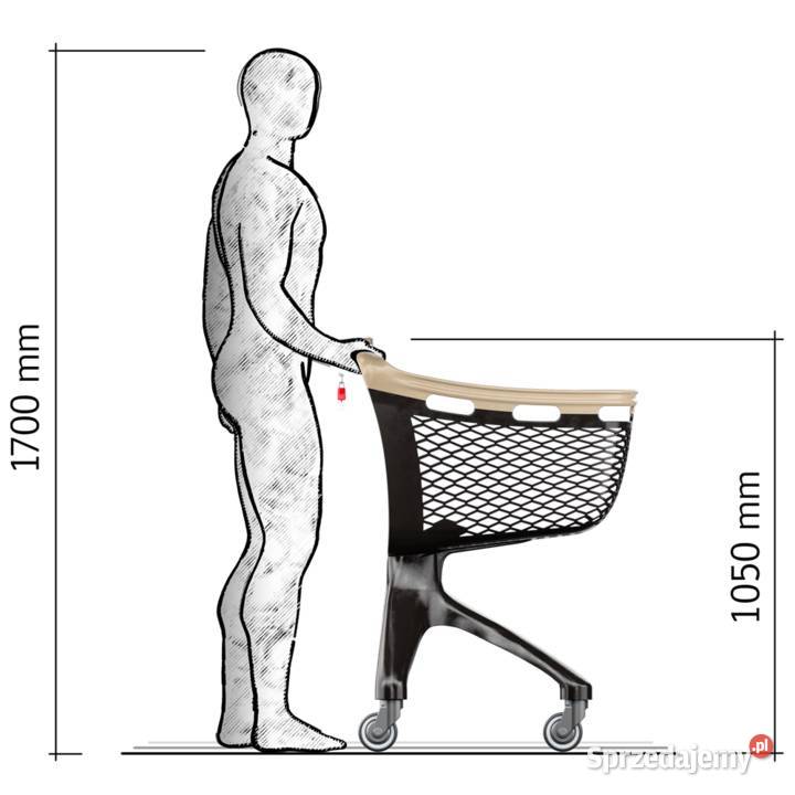 Wózek sklepowy plastikowy zakupowy 100 litrów
