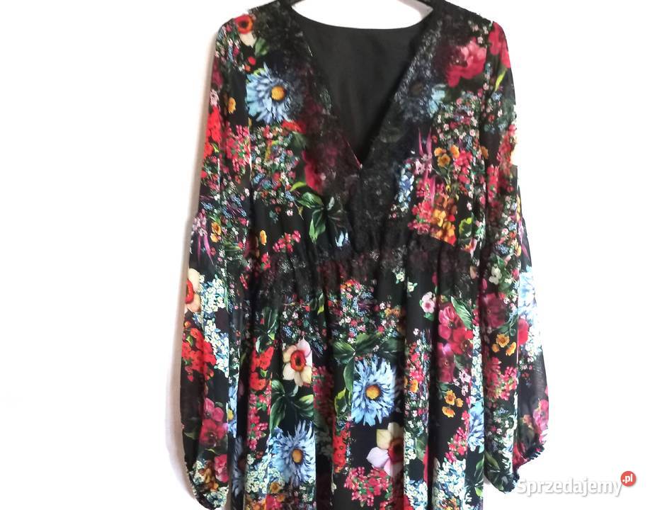 Sukienka długa KWIATY Suknia r40 PREMIUM Białystok