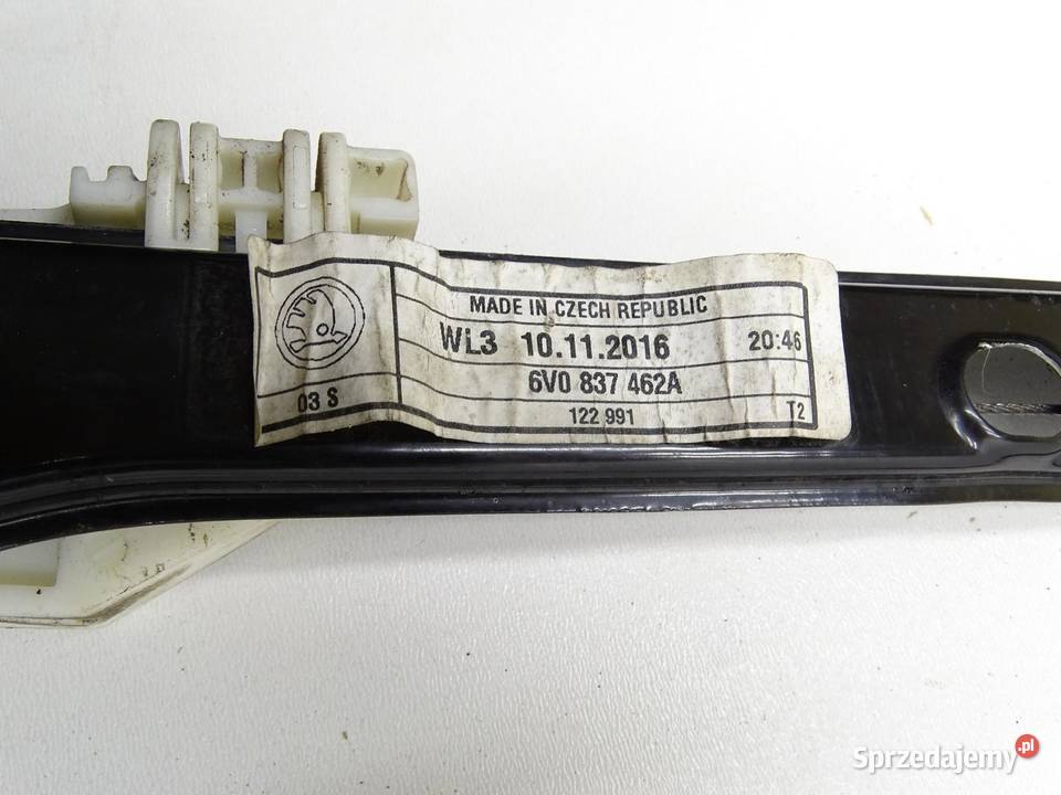 MECHANIZM PODNOŚNIK SZYBY PRAWY PRZÓD 6V0837462A