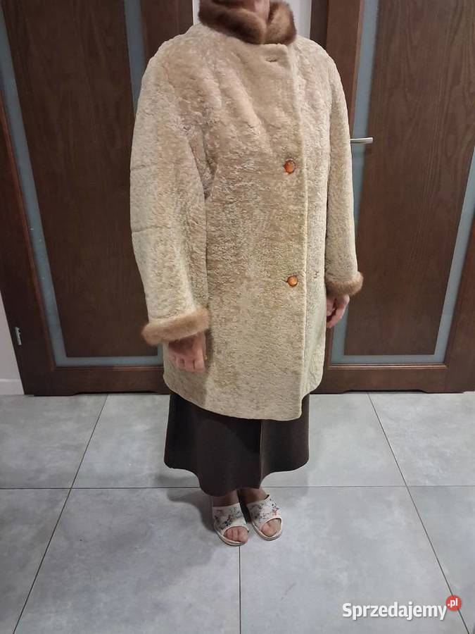 Futro naturalne brązowy/beżowy sprzedam