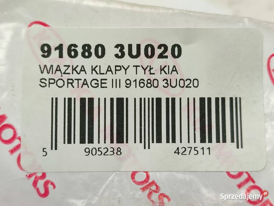 WIĄZKA KLAPY TYŁ KIA SPORTAGE III SL 20102015 osobowe