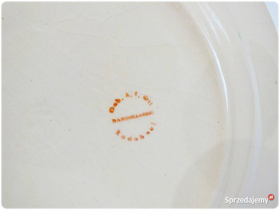 Stary Talerz naścienny malowany z sentencją lata lubuskie