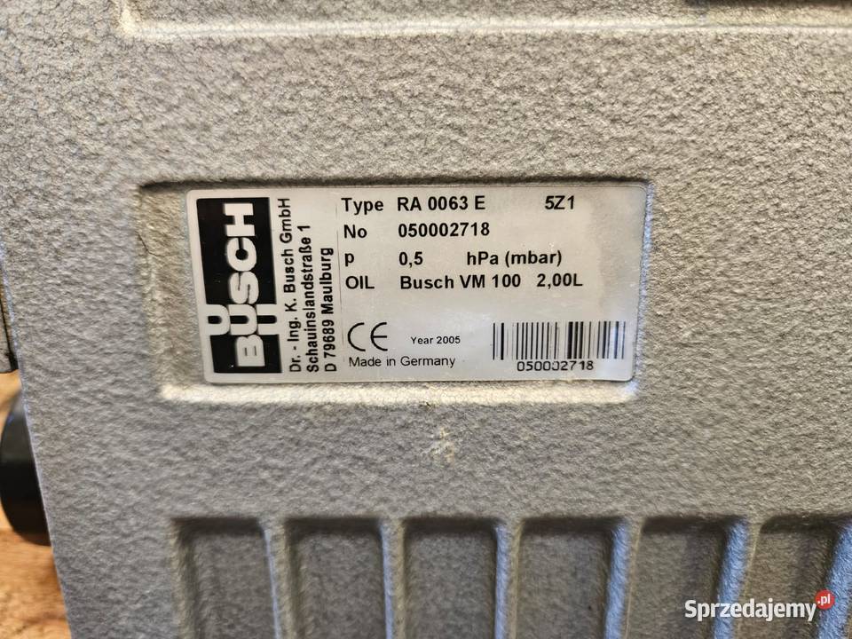 Pompa próżniowa Busch RA 0063 E 17 Krotoszyn