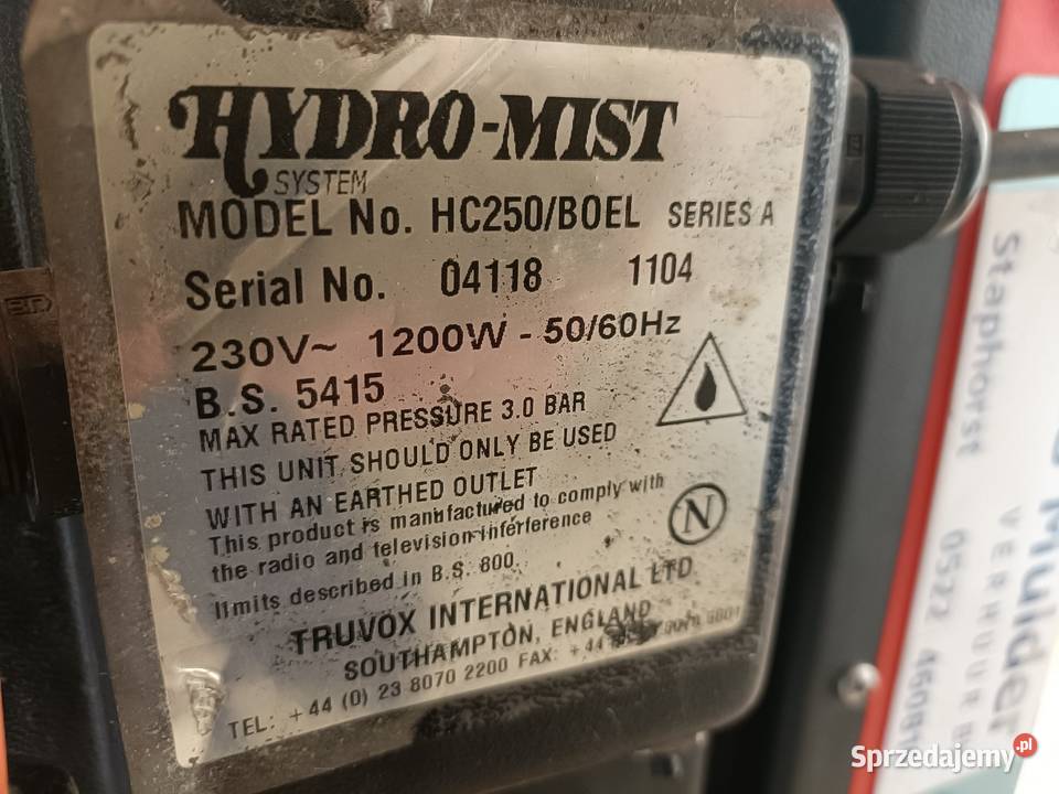 Angielski odkurzacz piorący do dywanów HYDROMIST Racibórz
