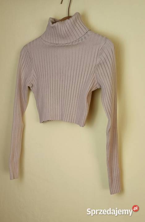 Sweterek krótki crop top z golfem Oh Polly Stalowa Wola