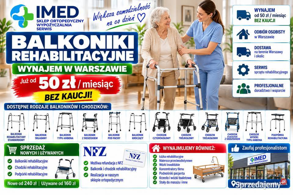 Łóżko Rehabilitacyjne na Pilota Wynajem Warszawa mazowieckie