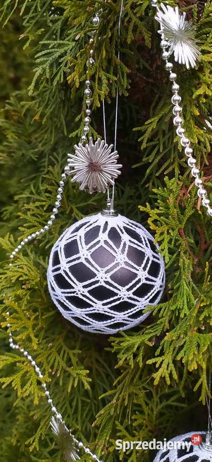 Bombki czarne szydełkowe czarny podlaskie