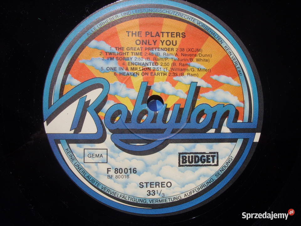 Soul LP THE PLATTERSONJY YOU BABYLON alternatywna Wołów