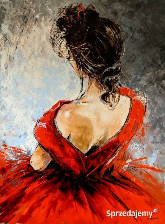 Kowalik Dziewczyna w woalce obraz olejny 60x80 Malarstwo mazowieckie Warszawa