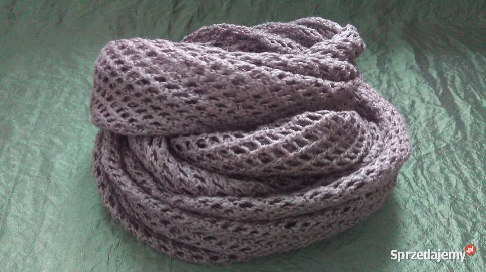 KOMIN brązowy SZALik ażur Unisex stan Białystok