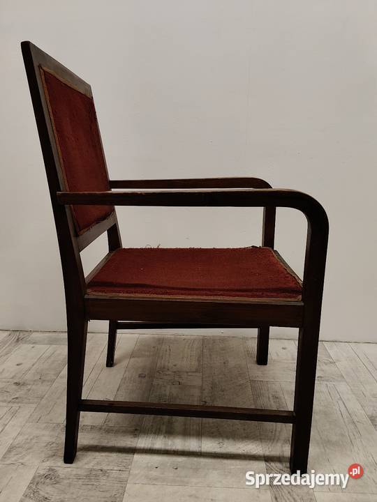 fotel krzesło art Deco drewniany z