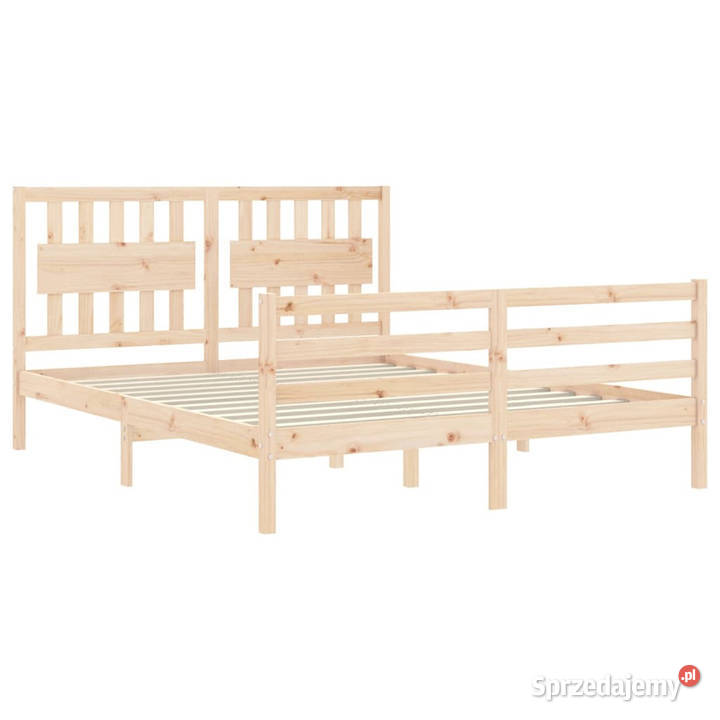 Rama łóżka z wezgłowiem lite drewno 160x200 Warszawa