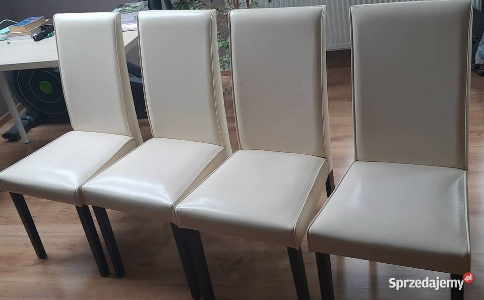 Krzesła PARYS kremowe z ekoskóry 4 Raciborowice