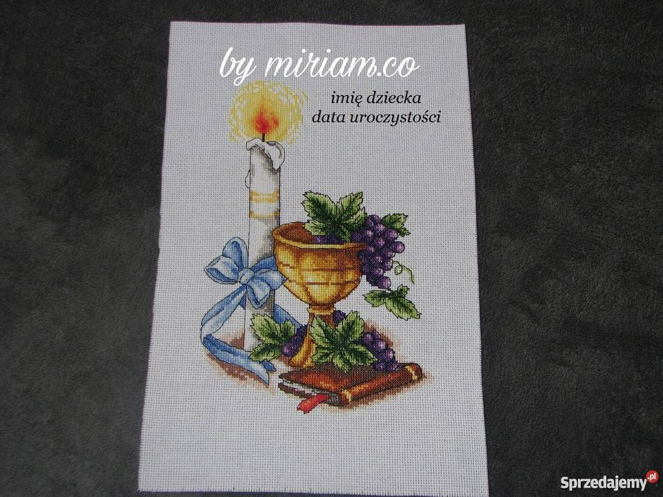 pamiątka komunia prezent haft obraz wielokolorowy