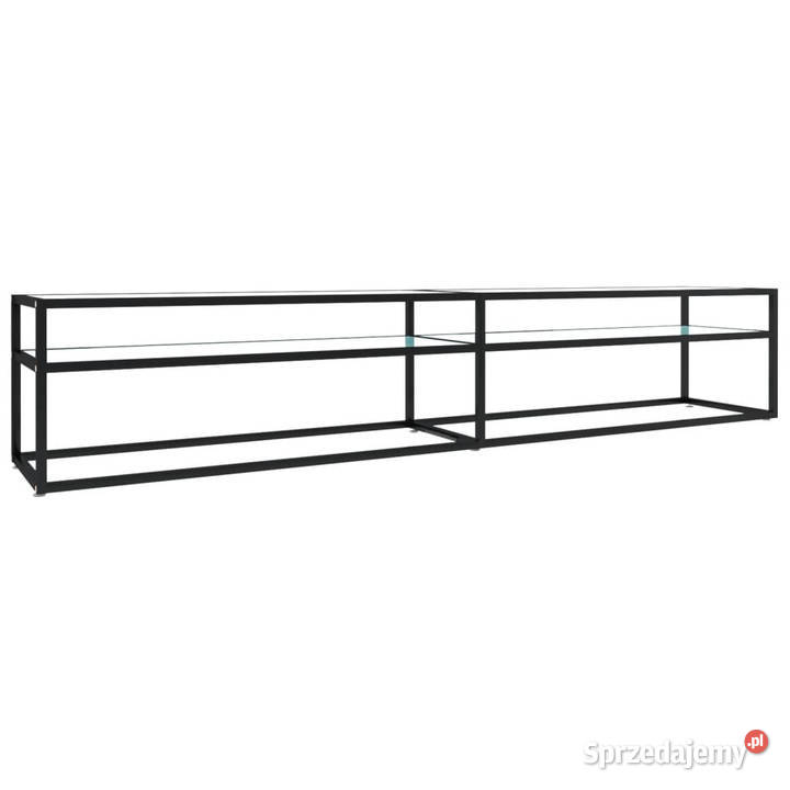 Szafka pod TV biały marmur 220x40x405 szkło Warszawa