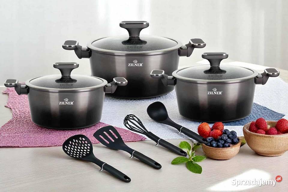 209 Garnki lakierowane czarne z akcesoriami 3 Zabrze