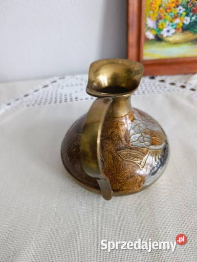 Vintage mosiężny dzbanek wazon Olsztyn