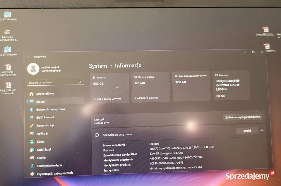Dell latitude 5410 LTE fhd i5 10210u ram 32gb Pomiechówek