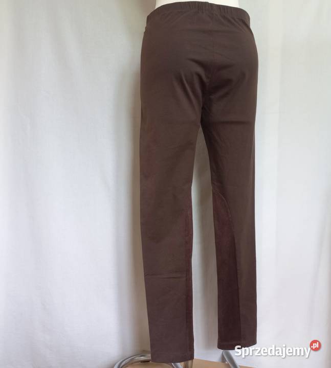 Spodnie brąz Legginsy damskie r 40 bawełna NOWE brązowy/beżowy