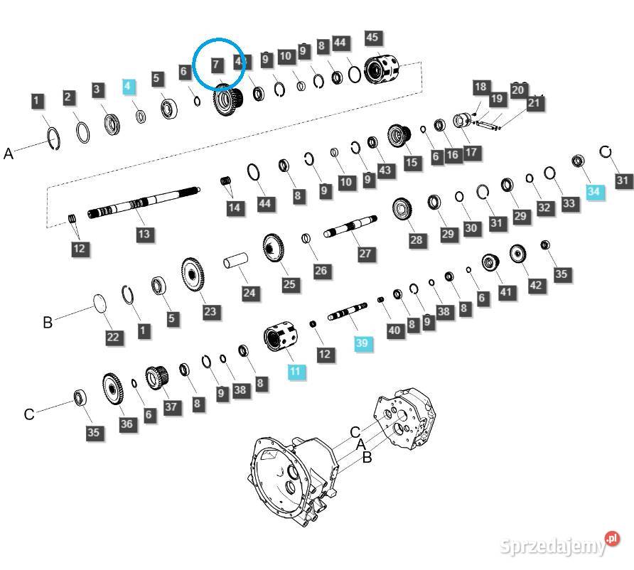 Zębatka biegu RDRV39R TRG281 LS Tractor 40220407 Tajęcina