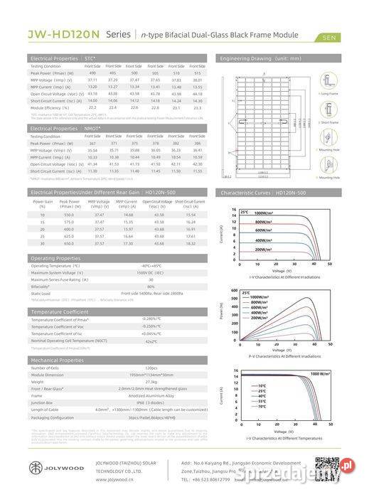 Panel fotowoltaiczny JOLYWOOD JWHD120NR3 500 W