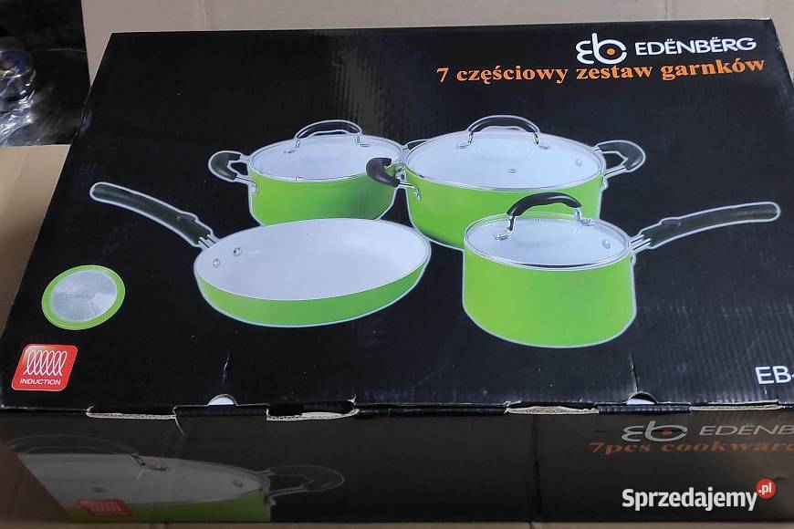 Komplet garnków ceramicznych 7el zielone łódzkie Łódź sprzedam